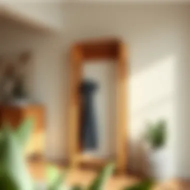 Elegant wooden coat rack showcasing modern design