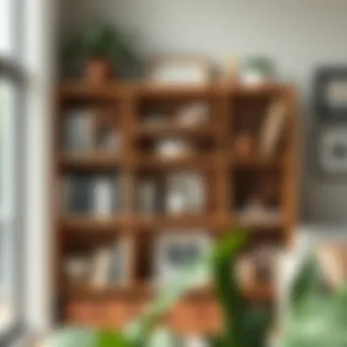 Functional six-inch wide bookcase displaying a mix of decor and books