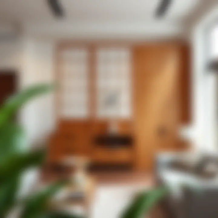 Wooden Dividers: A Blend of Style and Functionality Elegant wooden room divider in a modern apartment