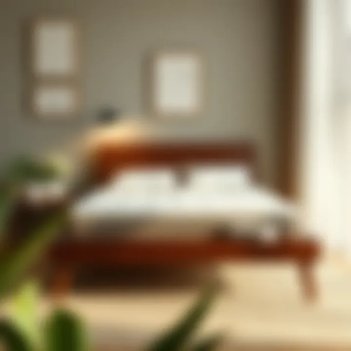 A serene bedroom setup featuring a full size foam mattress topper on a neatly made bed