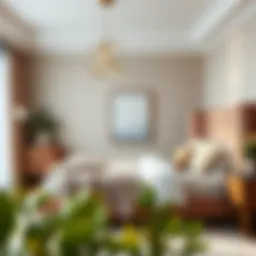 Elegant bedroom featuring a harmonious blend of textures and colors