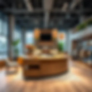 A clearance desk optimizing space in a retail environment