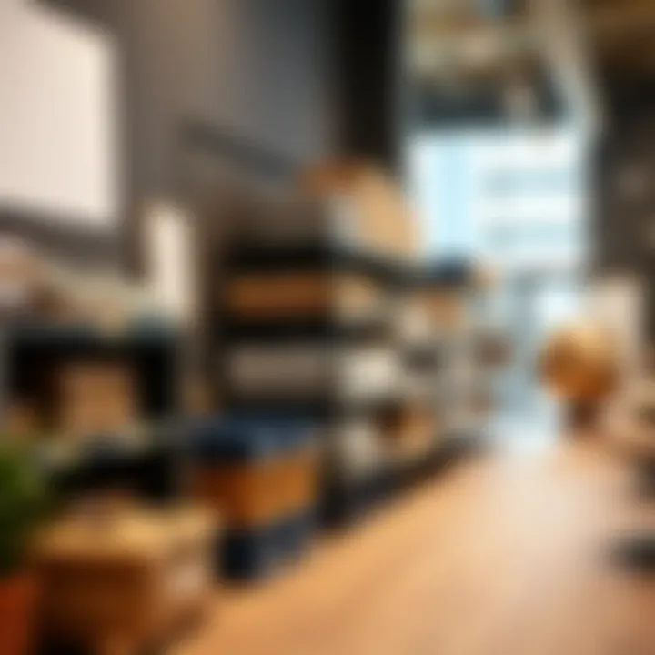 An organized inventory system at a clearance desk