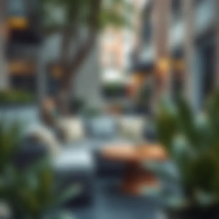 Cozy urban patio with loveseat and table combo