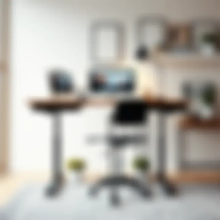 Trendy workspace setup using a used adjustable desk