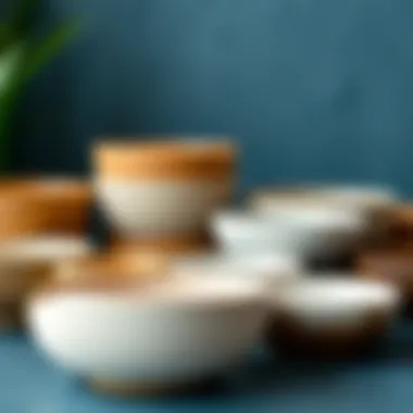 Variety of small storage bowls showcasing different materials