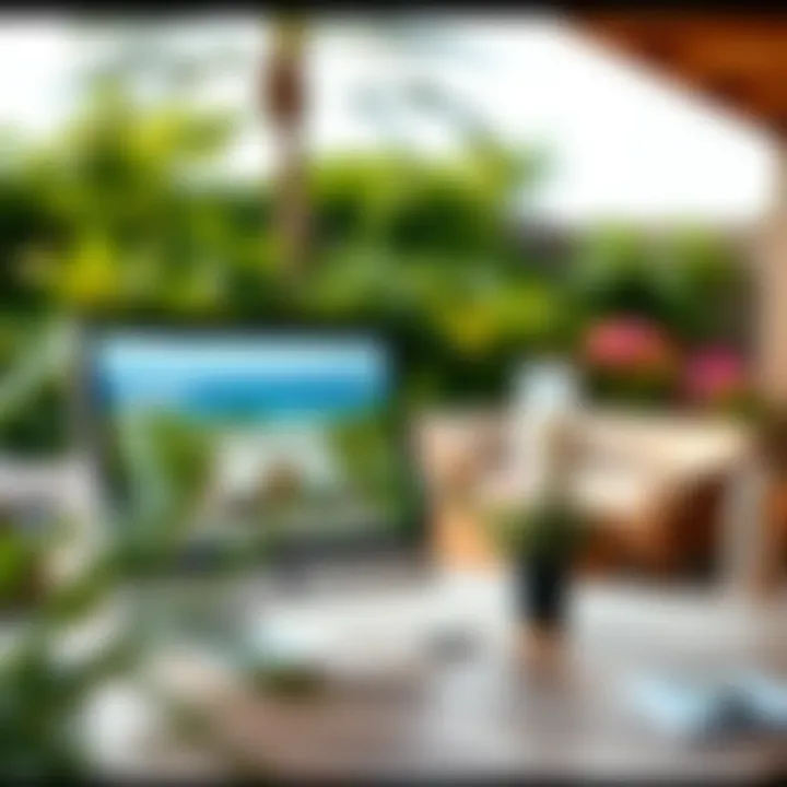 Online Shopping for Affordable Patio Cushions Online shopping for affordable patio cushions on a computer