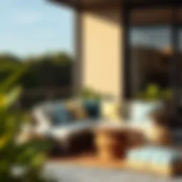 Stylish patio cushions in a modern outdoor setting